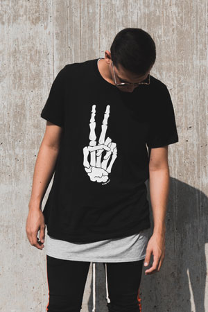 Male Black Peace Tee