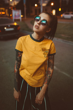 Female Yellow NY Tee